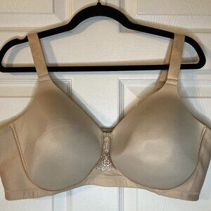 Vanity Fair Beige Beauty Back Smoother Full-Figure Wireless Bra - Size 46D